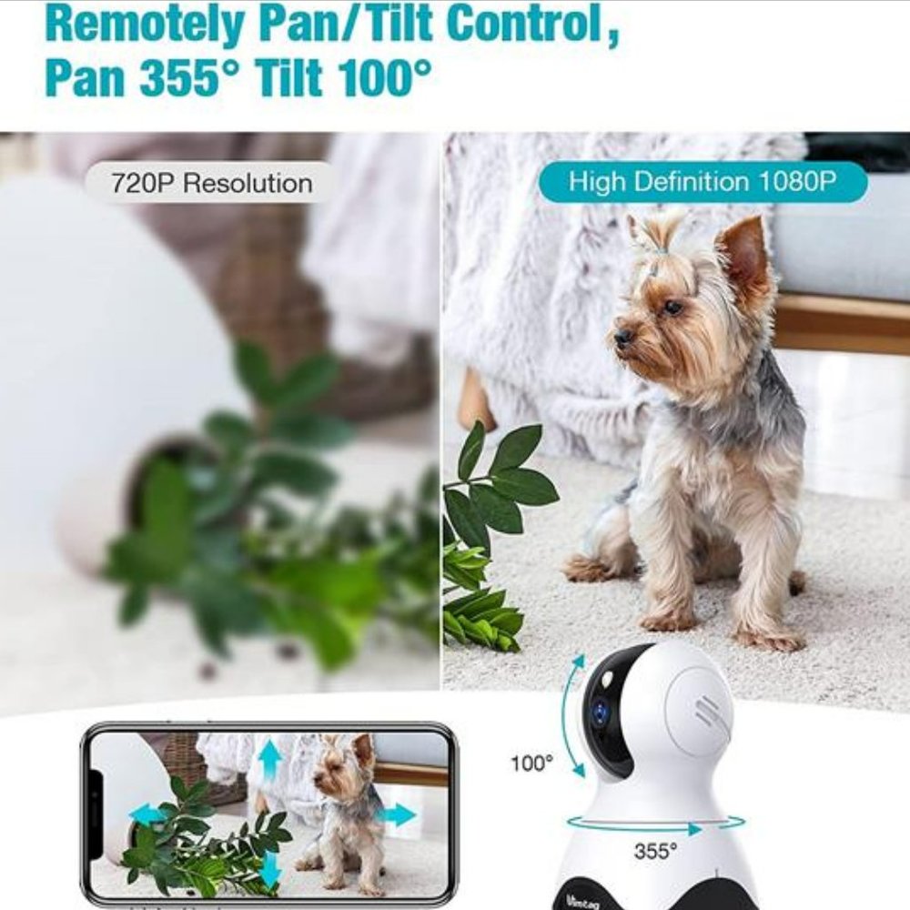 🐶Pet Camera1080P Pet Cam,360° Two Way Audio Camera Bundle With the Alexa Smart - Picture 4 of 6